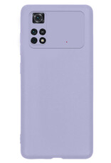Nomfy Xiaomi Poco X4 Pro 5G Hoesje Siliconen Case Back Cover - Xiaomi Poco X4 Pro 5G Hoes Cover Silicone - Lila