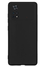 Nomfy Xiaomi Poco X4 Pro 5G Hoesje Siliconen Case Back Cover - Xiaomi Poco X4 Pro 5G Hoes Cover Silicone - Zwart
