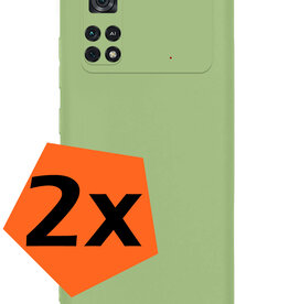 Nomfy Nomfy Xiaomi Poco X4 Pro 5G Hoesje Siliconen - Groen - 2 PACK