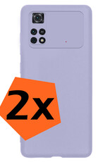 Nomfy Xiaomi Poco X4 Pro 5G Hoesje Siliconen Case Back Cover - Xiaomi Poco X4 Pro 5G Hoes Cover Silicone - Lila - 2X