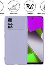 Nomfy Xiaomi Poco X4 Pro 5G Hoesje Siliconen Case Back Cover - Xiaomi Poco X4 Pro 5G Hoes Cover Silicone - Lila - 2X