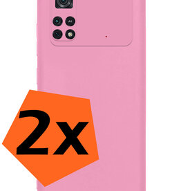 Nomfy Nomfy Xiaomi Poco X4 Pro 5G Hoesje Siliconen - Lichtroze - 2 PACK