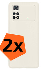 Nomfy Xiaomi Poco X4 Pro 5G Hoesje Siliconen Case Back Cover - Xiaomi Poco X4 Pro 5G Hoes Cover Silicone - Wit - 2X