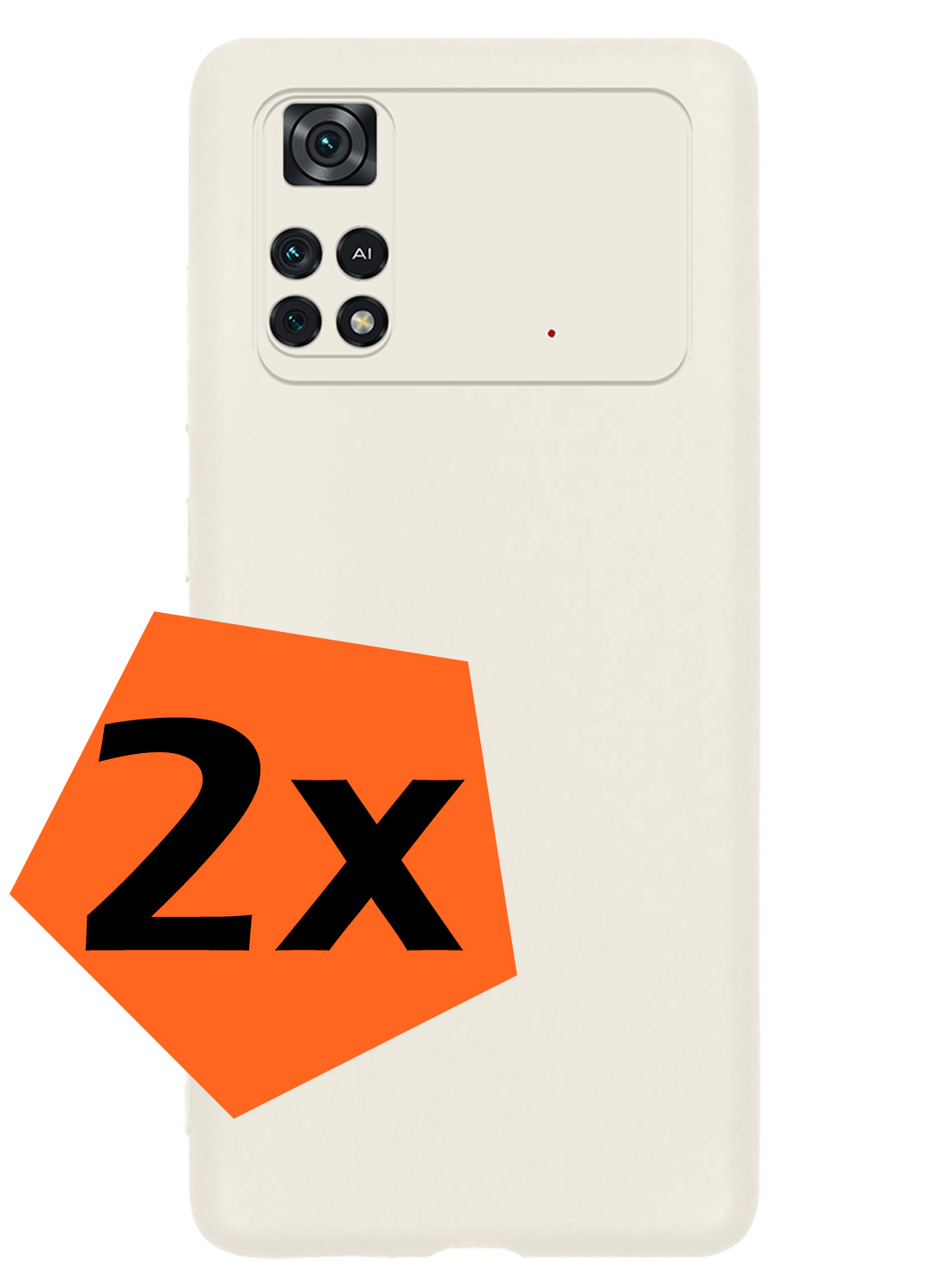 Nomfy Xiaomi Poco X4 Pro 5G Hoesje Siliconen Case Back Cover - Xiaomi Poco X4 Pro 5G Hoes Cover Silicone - Wit - 2X