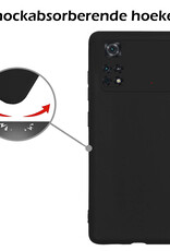 Nomfy Xiaomi Poco X4 Pro 5G Hoesje Siliconen Case Back Cover - Xiaomi Poco X4 Pro 5G Hoes Cover Silicone - Zwart - 2X