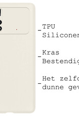 BASEY. Xiaomi Poco X4 Pro 5G Hoesje Siliconen Back Cover Case Met Screenprotector - Xiaomi Poco X4 Pro 5G Hoes Silicone Case Hoesje - Wit