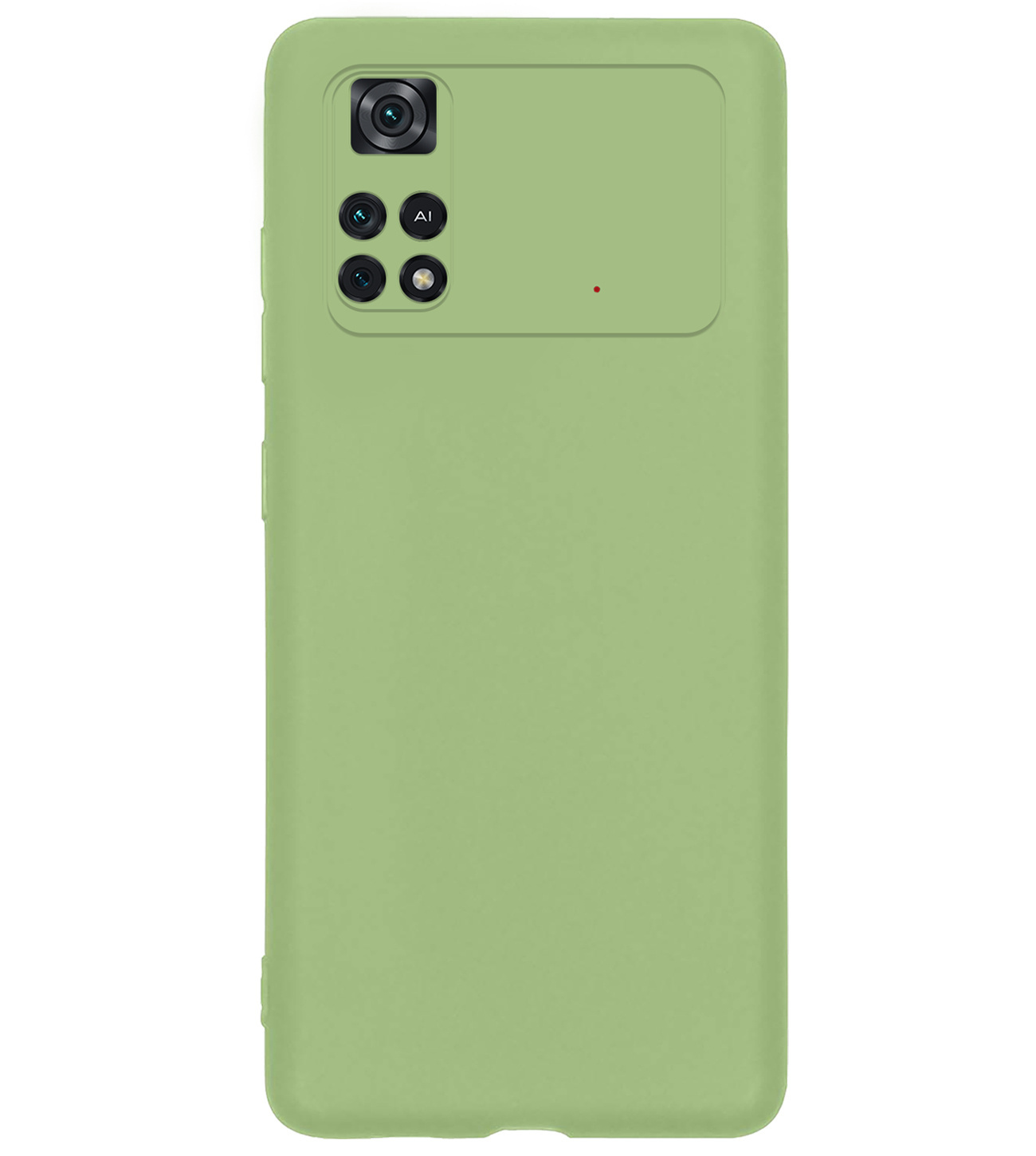 BASEY. Xiaomi Poco X4 Pro 5G Hoesje Siliconen Back Cover Case Met 2x Screenprotector - Xiaomi Poco X4 Pro 5G Hoes Silicone Case Hoesje - Groen