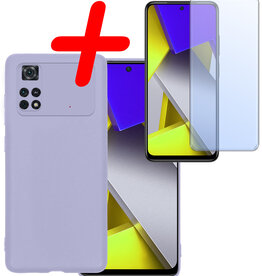 BASEY. BASEY. Xiaomi Poco X4 Pro 5G Hoesje Siliconen Met Screenprotector - Lila
