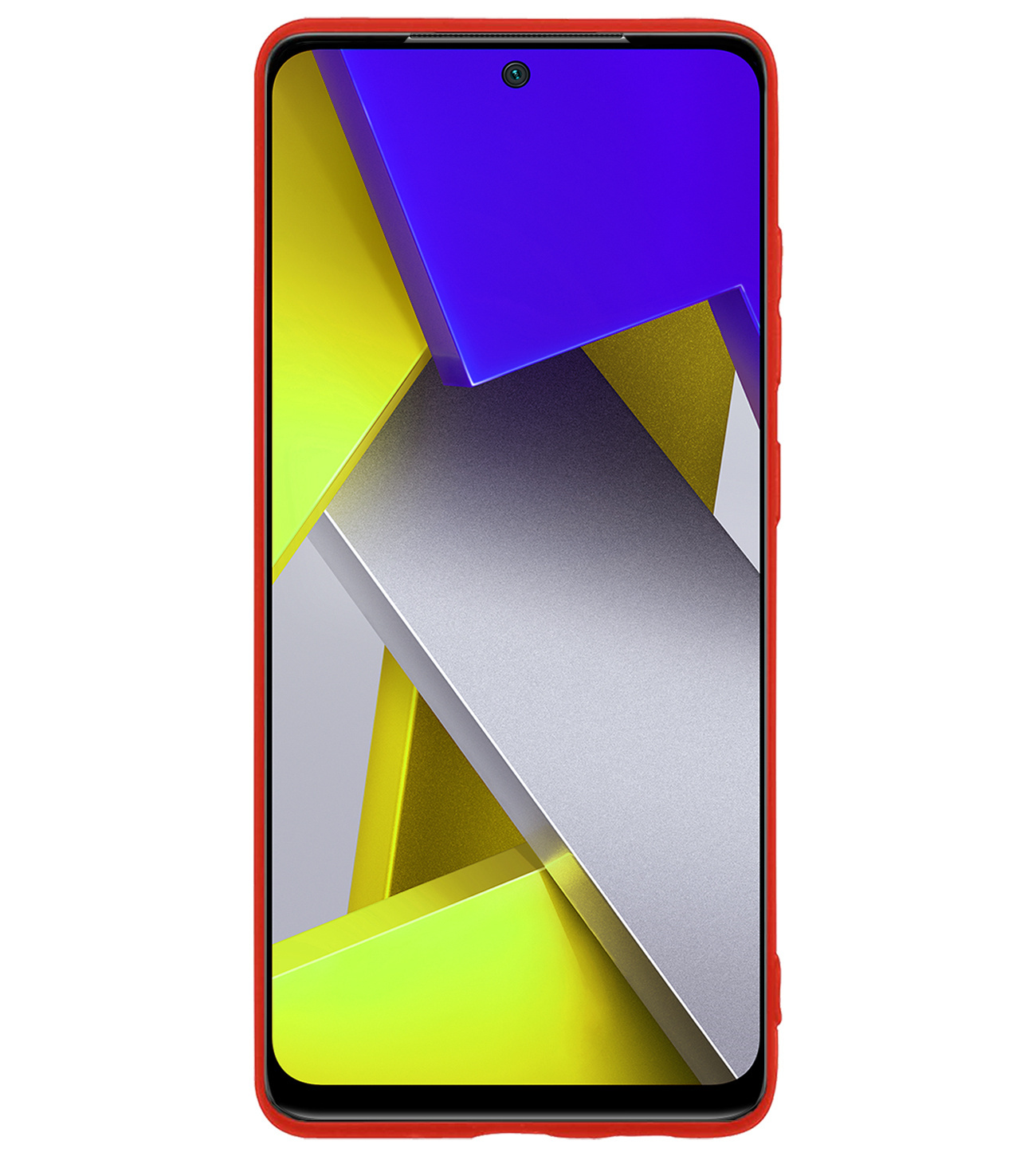 BASEY. Xiaomi Poco X4 Pro 5G Hoesje Siliconen Back Cover Case Met 2x Screenprotector - Xiaomi Poco X4 Pro 5G Hoes Silicone Case Hoesje - Rood