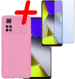 BASEY. BASEY. Xiaomi Poco X4 Pro 5G Hoesje Siliconen Met Screenprotector - Lichtroze