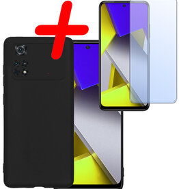 BASEY. BASEY. Xiaomi Poco X4 Pro 5G Hoesje Siliconen Met Screenprotector - Zwart