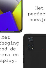 BASEY. Xiaomi Poco X4 Pro 5G Hoesje Siliconen Back Cover Case Met 2x Screenprotector - Xiaomi Poco X4 Pro 5G Hoes Silicone Case Hoesje - Zwart