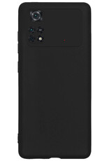 BASEY. Xiaomi Poco X4 Pro 5G Hoesje Siliconen Back Cover Case Met 2x Screenprotector - Xiaomi Poco X4 Pro 5G Hoes Silicone Case Hoesje - Zwart