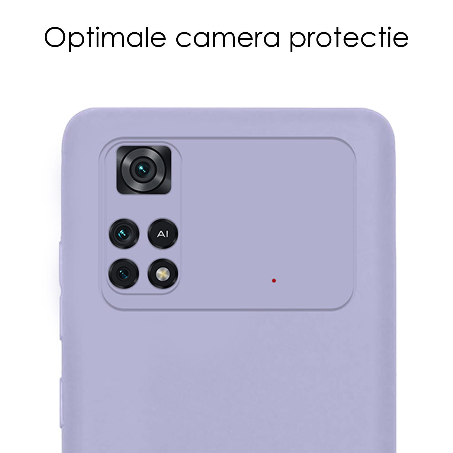NoXx Xiaomi Poco X4 Pro 5G Hoesje Back Cover Siliconen Case Hoes Met 2x Screenprotector - Lila