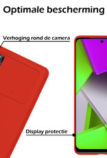 Nomfy Xiaomi Poco X4 Pro 5G Hoesje Siliconen Case Back Cover Met 2x Screenprotector - Xiaomi Poco X4 Pro 5G Hoes Cover Silicone - Rood