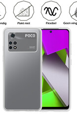Nomfy Xiaomi Poco X4 Pro 5G Hoesje Siliconen Case Back Cover Met 2x Screenprotector - Xiaomi Poco X4 Pro 5G Hoes Cover Silicone - Transparant