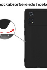 Nomfy Xiaomi Poco X4 Pro 5G Hoesje Siliconen Case Back Cover Met 2x Screenprotector - Xiaomi Poco X4 Pro 5G Hoes Cover Silicone - Zwart