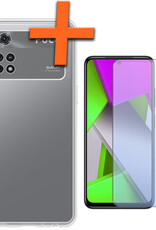 Nomfy Xiaomi Poco X4 Pro 5G Hoesje Siliconen Case Back Cover Met Screenprotector - Xiaomi Poco X4 Pro 5G Hoes Cover Silicone - Transparant