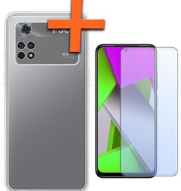 Nomfy Nomfy Xiaomi Poco X4 Pro 5G Hoesje Siliconen Met Screenprotector - Transparant