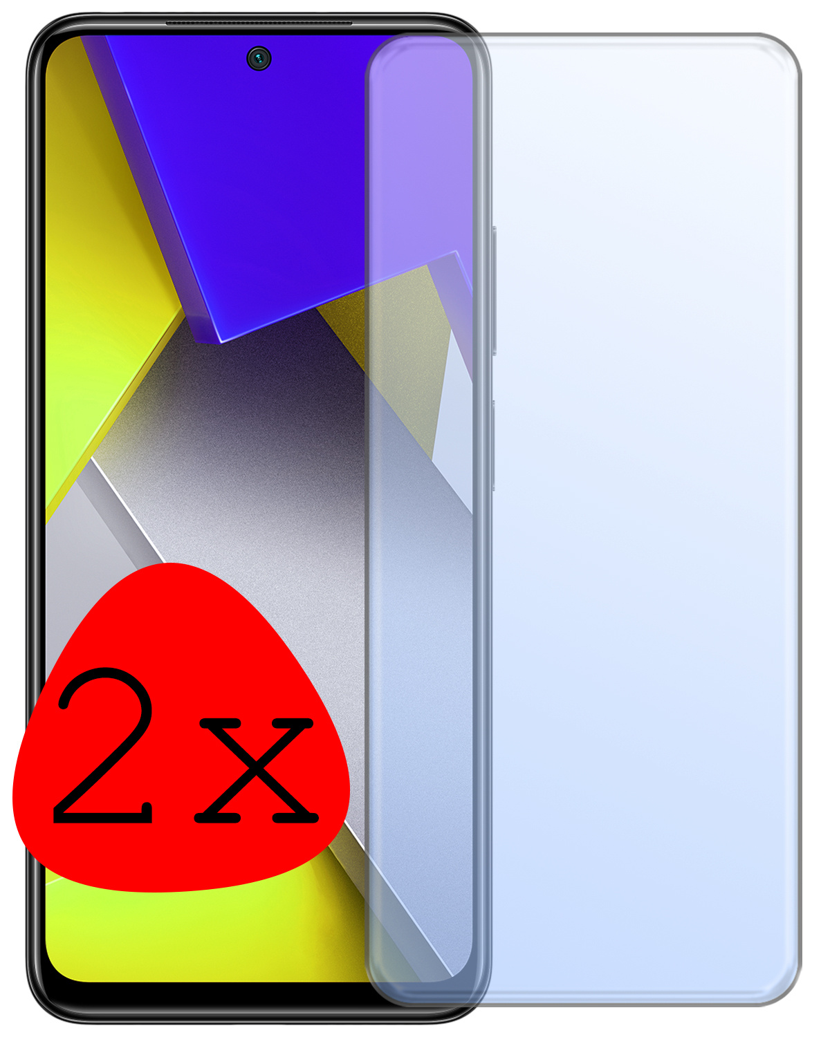 BASEY. Screenprotector Geschikt voor Poco M4 Pro 4G Screenprotector Tempered Glass - Screenprotector Geschikt voor Xiaomi Poco M4 Pro 4G Beschermglas Screen Protector Glas - 2 Stuks