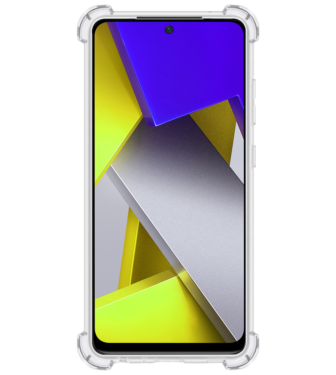 BASEY. Hoes Geschikt voor Poco M4 Pro 4G Hoesje Shock Proof Case Hoes Siliconen Met Screenprotector - Hoesje Geschikt voor Xiaomi Poco M4 Pro 4G Hoes Cover Shockproof - Transparant