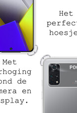 BASEY. Hoes Geschikt voor Poco M4 Pro 4G Hoesje Shock Proof Case Hoes Siliconen Met 2x Screenprotector - Hoesje Geschikt voor Xiaomi Poco M4 Pro 4G Hoes Cover Shockproof - Transparant