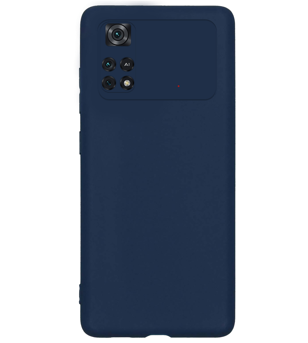 BASEY. Hoes Geschikt voor Poco M4 Pro 4G Hoesje Siliconen Back Cover Case - Hoesje Geschikt voor Xiaomi Poco M4 Pro 4G Hoes Cover Hoesje - Donkerblauw