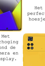 BASEY. Hoes Geschikt voor Poco M4 Pro 4G Hoesje Siliconen Back Cover Case - Hoesje Geschikt voor Xiaomi Poco M4 Pro 4G Hoes Cover Hoesje - Geel