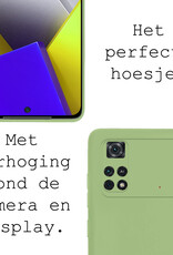 BASEY. Hoes Geschikt voor Poco M4 Pro 4G Hoesje Siliconen Back Cover Case - Hoesje Geschikt voor Xiaomi Poco M4 Pro 4G Hoes Cover Hoesje - Groen