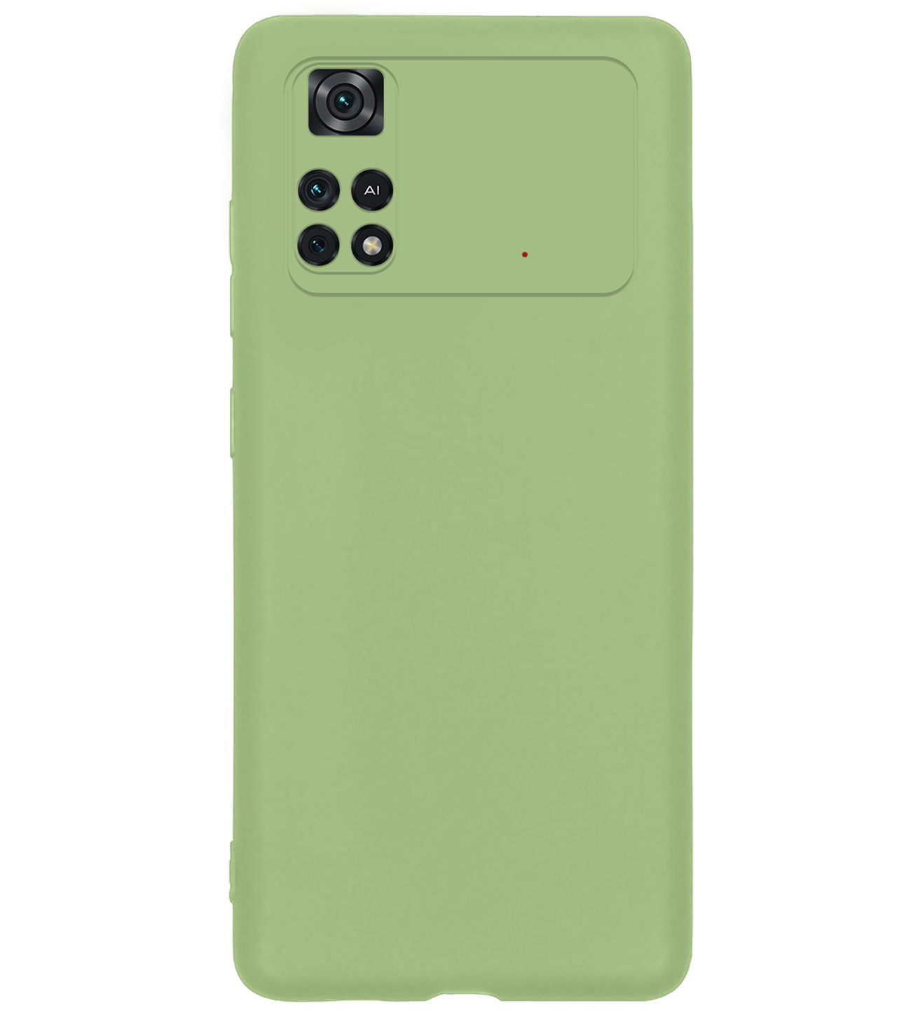 BASEY. Hoes Geschikt voor Poco M4 Pro 4G Hoesje Siliconen Back Cover Case - Hoesje Geschikt voor Xiaomi Poco M4 Pro 4G Hoes Cover Hoesje - Groen