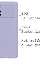 BASEY. Hoes Geschikt voor Poco M4 Pro 4G Hoesje Siliconen Back Cover Case - Hoesje Geschikt voor Xiaomi Poco M4 Pro 4G Hoes Cover Hoesje - Lila