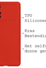 BASEY. Hoes Geschikt voor Poco M4 Pro 4G Hoesje Siliconen Back Cover Case - Hoesje Geschikt voor Xiaomi Poco M4 Pro 4G Hoes Cover Hoesje - Rood