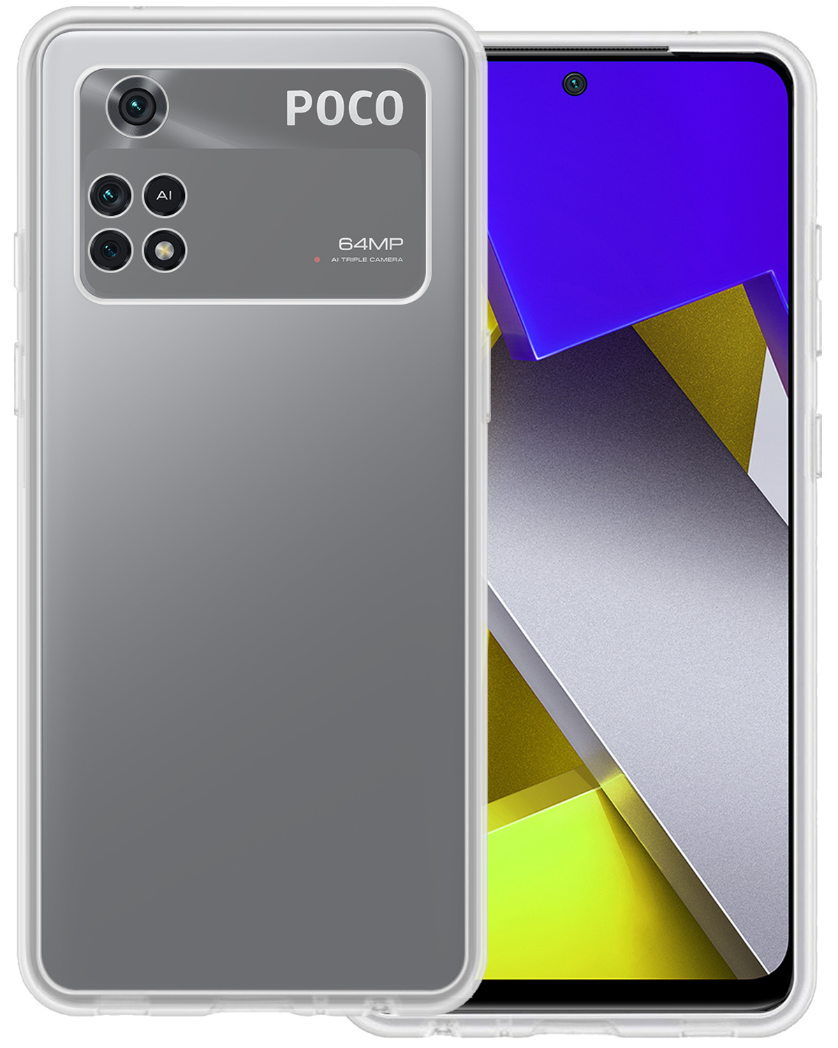 BASEY. Hoes Geschikt voor Poco M4 Pro 4G Hoesje Siliconen Back Cover Case - Hoesje Geschikt voor Xiaomi Poco M4 Pro 4G Hoes Cover Hoesje - Transparant