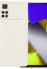 BASEY. Hoes Geschikt voor Poco M4 Pro 4G Hoesje Siliconen Back Cover Case - Hoesje Geschikt voor Xiaomi Poco M4 Pro 4G Hoes Cover Hoesje - Wit
