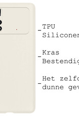 BASEY. Hoes Geschikt voor Poco M4 Pro 4G Hoesje Siliconen Back Cover Case - Hoesje Geschikt voor Xiaomi Poco M4 Pro 4G Hoes Cover Hoesje - Wit