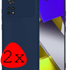 BASEY. BASEY. Xiaomi Poco M4 Pro 4G Hoesje Siliconen - Donkerblauw - 2 PACK