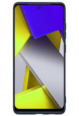 BASEY. Hoes Geschikt voor Poco M4 Pro 4G Hoesje Siliconen Back Cover Case - Hoesje Geschikt voor Xiaomi Poco M4 Pro 4G Hoes Cover Hoesje - Donkerblauw - 2 Stuks
