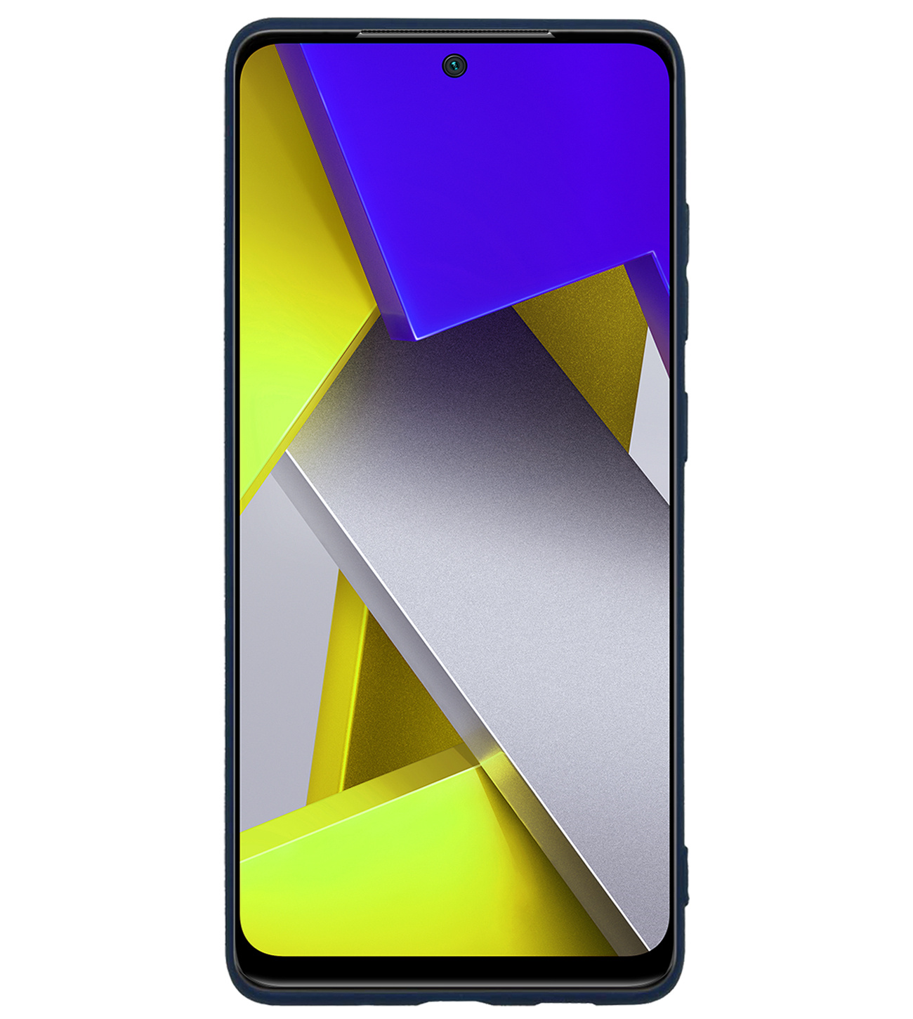 BASEY. Hoes Geschikt voor Poco M4 Pro 4G Hoesje Siliconen Back Cover Case - Hoesje Geschikt voor Xiaomi Poco M4 Pro 4G Hoes Cover Hoesje - Donkerblauw - 2 Stuks