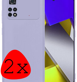 BASEY. BASEY. Xiaomi Poco M4 Pro 4G Hoesje Siliconen - Lila - 2 PACK