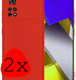 BASEY. BASEY. Xiaomi Poco M4 Pro 4G Hoesje Siliconen - Rood - 2 PACK