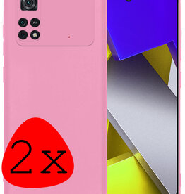 BASEY. BASEY. Xiaomi Poco M4 Pro 4G Hoesje Siliconen - Lichtroze - 2 PACK