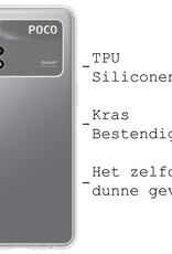 BASEY. Hoes Geschikt voor Poco M4 Pro 4G Hoesje Siliconen Back Cover Case - Hoesje Geschikt voor Xiaomi Poco M4 Pro 4G Hoes Cover Hoesje - Transparant - 2 Stuks