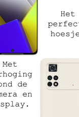 BASEY. Hoes Geschikt voor Poco M4 Pro 4G Hoesje Siliconen Back Cover Case - Hoesje Geschikt voor Xiaomi Poco M4 Pro 4G Hoes Cover Hoesje - Wit - 2 Stuks