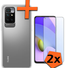 Nomfy Nomfy Xiaomi Redmi 10 2022 Hoesje Siliconen Met 2x Screenprotector - Transparant