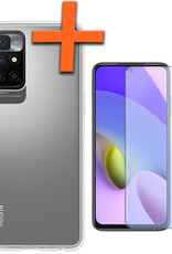 Nomfy Hoesje Geschikt voor Xiaomi Redmi 10 2022 Hoesje Siliconen Cover Case Met Screenprotector - Hoes Geschikt voor Xiaomi Redmi 10 2022 Hoes Back Case - Transparant