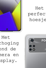 BASEY. Hoes Geschikt voor Poco M4 Pro 4G Hoesje Siliconen Back Cover Case Met 2x Screenprotector - Hoesje Geschikt voor Xiaomi Poco M4 Pro 4G Hoes Cover Hoesje - Transparant