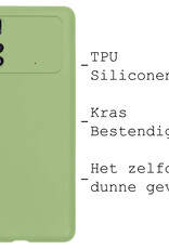 BASEY. Hoes Geschikt voor Poco M4 Pro 4G Hoesje Siliconen Back Cover Case Met 2x Screenprotector - Hoesje Geschikt voor Xiaomi Poco M4 Pro 4G Hoes Cover Hoesje - Groen
