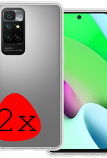 BASEY. Hoes Geschikt voor Xiaomi Redmi 10 2022 Hoesje Siliconen Back Cover Case - Hoesje Geschikt voor Xiaomi Redmi 10 2022 Hoes Cover Hoesje - Transparant - 2 Stuks