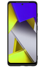 BASEY. Hoes Geschikt voor Poco M4 Pro 4G Hoesje Siliconen Back Cover Case Met Screenprotector - Hoesje Geschikt voor Xiaomi Poco M4 Pro 4G Hoes Cover Hoesje - Zwart