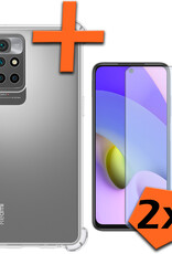 Nomfy Hoesje Geschikt voor Xiaomi Redmi 10 2022 Hoesje Shock Proof Cover Case Shockproof Met 2x Screenprotector - Hoes Geschikt voor Xiaomi Redmi 10 2022 Hoes Siliconen Back Case - Transparant
